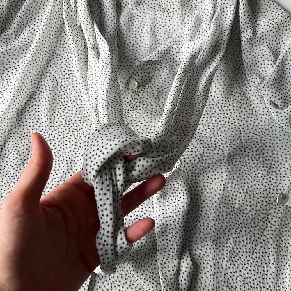 Pink Tartan polka dot bow ivory white black top - Picture 8 of 12